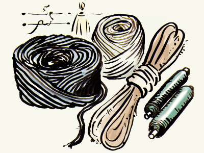 Illustration Schnüre & Stützen