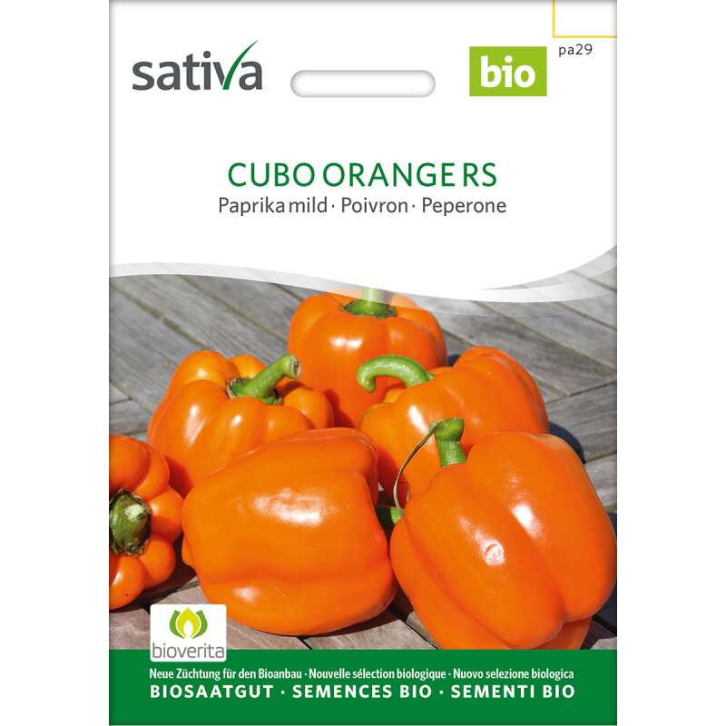 Paprika, mild Cubo Orange RS - Capsicum annuum - BIOSAMEN