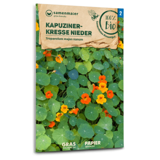 Kapuzinerkresse, niedrige Mischung - Tropaeolum majus - BIOSAMEN