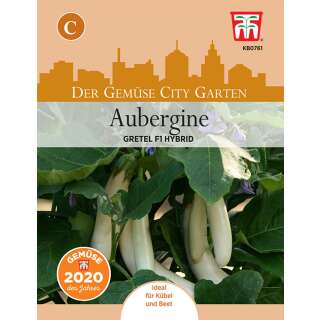 Topf Aubergine, Eierfrucht Gretel F1 - Solanum melongena - Samen