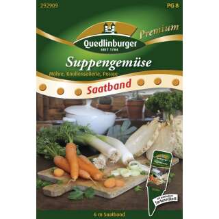 Suppengemüse Möhre, Knollensellerie, Porree - Diverse Sorten - Saatband
