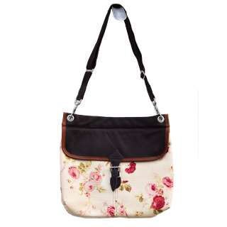 Keeper-Tasche Floral aus Leder und rosa Leinen