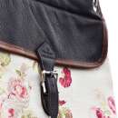 Keeper-Tasche Floral aus Leder und rosa Leinen