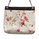 Keeper-Tasche Floral aus Leder und rosa Leinen