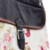 Keeper-Tasche Floral aus Leder und rosa Leinen