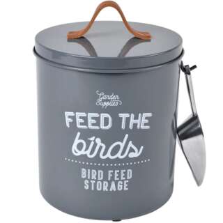 Vogelfutterdose Feed the Birds grau