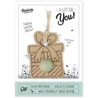 Blossombs Geschenk-Anhänger auf A Gift for You A6-Geschenkkarte - Diverse Wildblumen