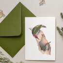 Grün-Specht Grusskarte mit Umschlag
