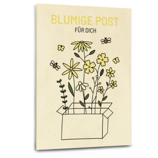 Grusskarte Gelbe Blumige Post für dich - BIOSAMEN