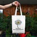Baumwolltasche, Totebag natur mit Margeriten-Motiv, Botanik Sämereien