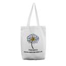 Baumwolltasche, Totebag natur mit Margeriten-Motiv, Botanik Sämereien