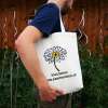 Baumwolltasche, Totebag natur mit Margeriten-Motiv, Botanik Sämereien