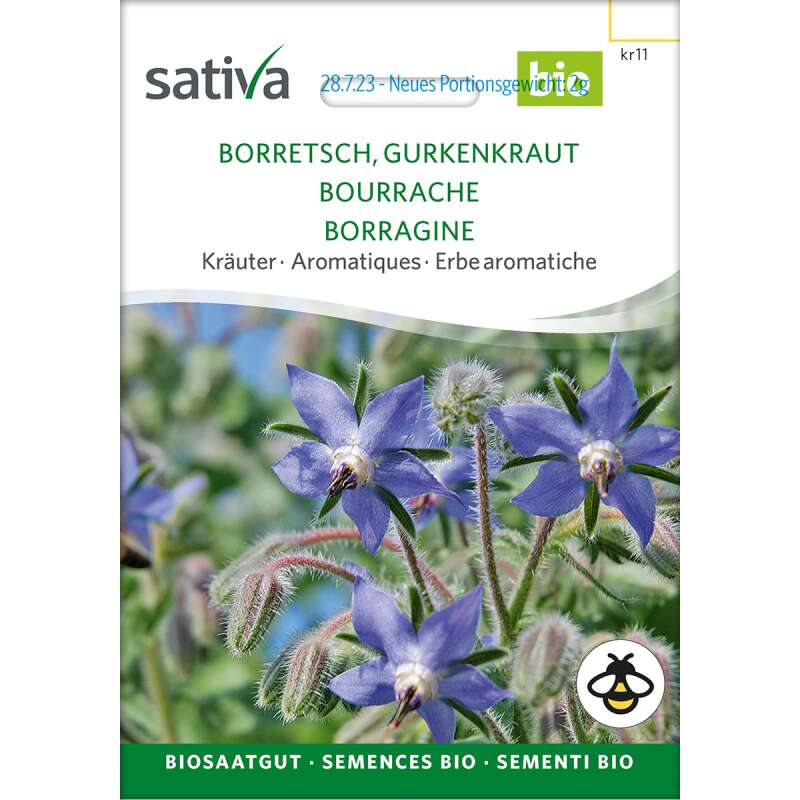 Borretsch, Gurkenkraut - Borago officinalis  - BIOSAMEN