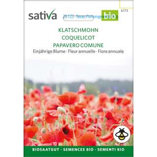 Mohn, Klatschmohn - Papaver rhoeas - BIOSAMEN