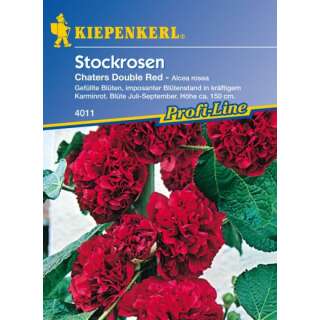 Malve, Stockrose Chaters Double Red, Mischung - Alcea...