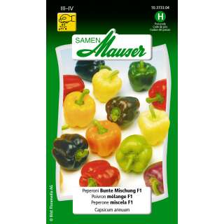 Paprika, Peperoni Bunte Mischung F1 - Capsicum annuum -...