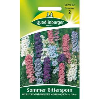 Sommer-Rittersporn, Gefüllte Hyazinthenblütige Mischung - Delphinium ajacis - Samen