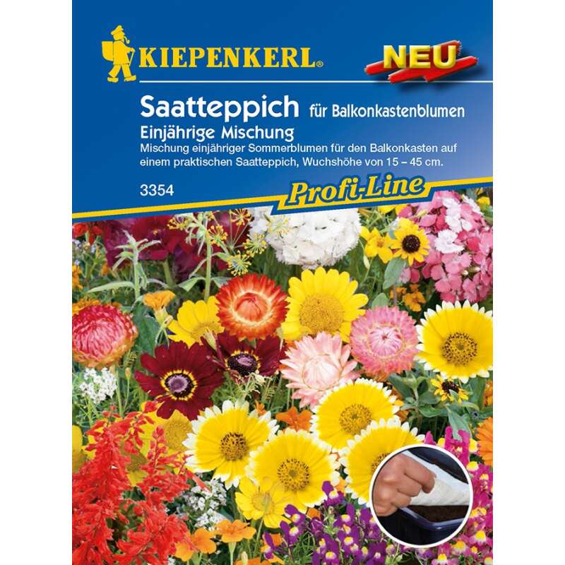 Blumenmischung Saatteppich für Balkonkastenblumen einjährige Mischung PROFILINE - Diverse species - SAATTEPPICH