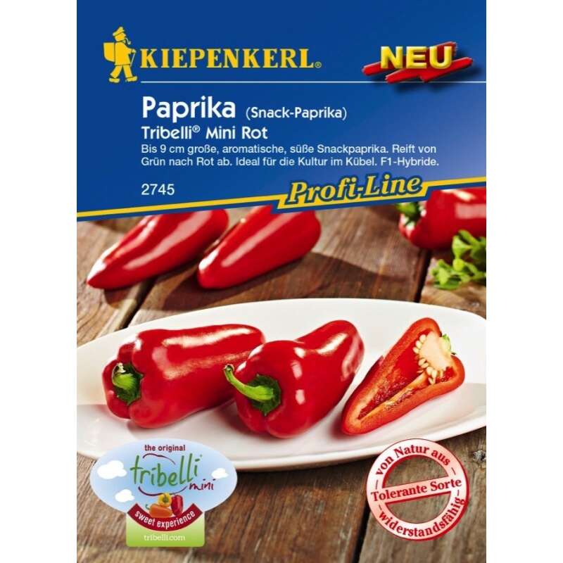 Paprika, Snack-Paprika Tribelli Mini Rot F1 - PROFILINE - Capsicum annuum - Samen